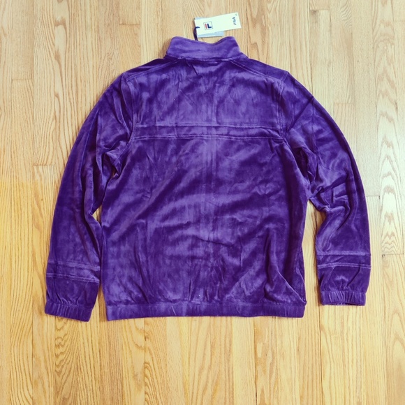 Fila Men's Velour Sweatsuit Tracksuit Purple Velvet Set Size 2XL NWT - Picture 5 of 12